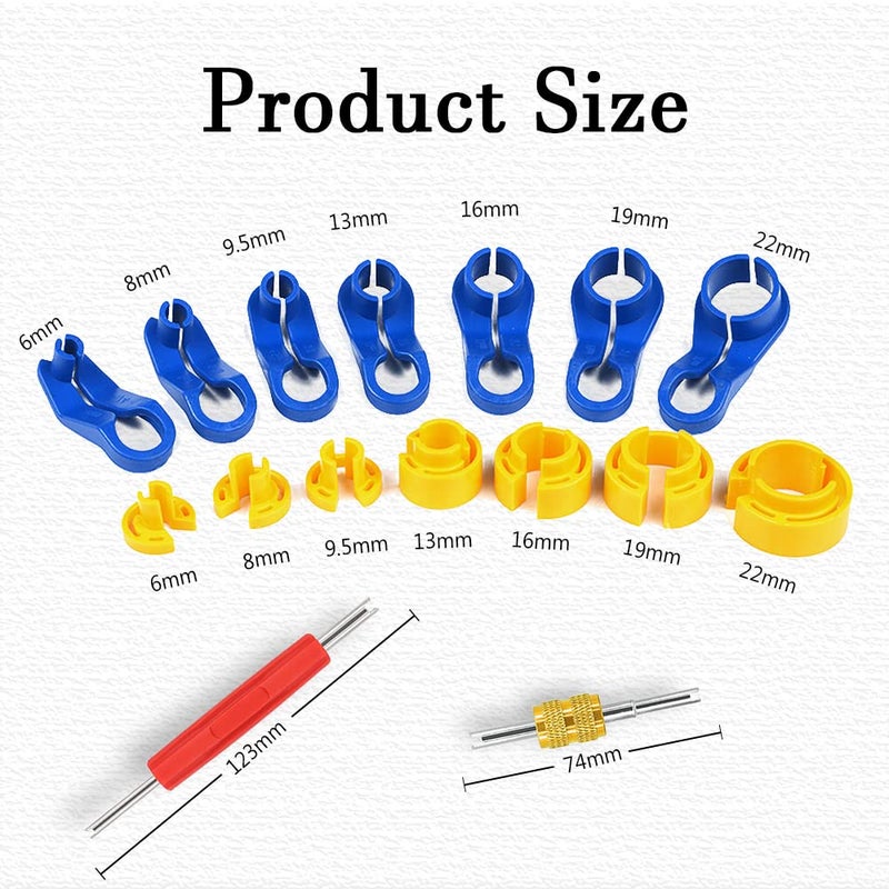 ASUBHA AC Fuel Line Disconnect Tool Set  Fuel Line Removal Tool Includes 1/4  5/16  3/8  1/2  5/8  3/4  7/8Inch Quick Disconnect Tool Kit for Automotive AC Fuel Line and Transmission Oil Cooler - Image 2